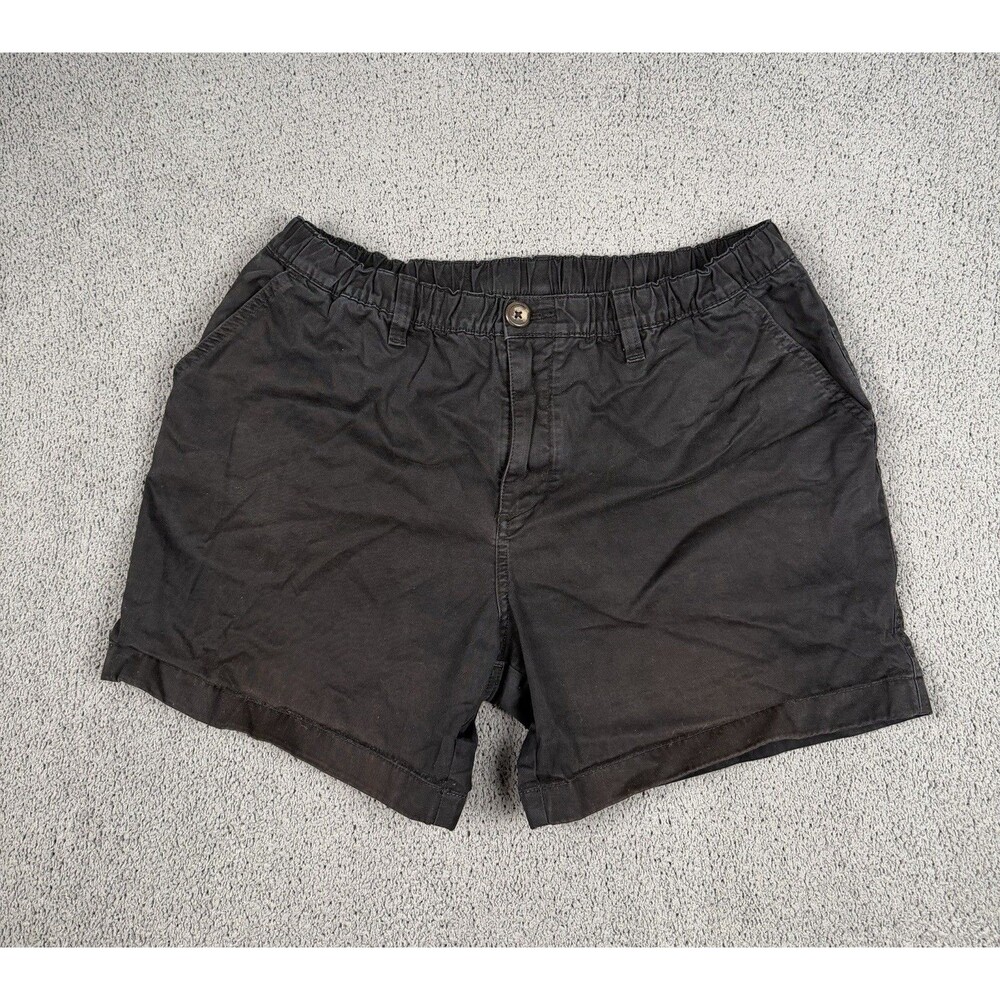 Chubbies Shorts Mens L Black Regular Fit Chino 5.5 Inch Inseam Elastic Waist